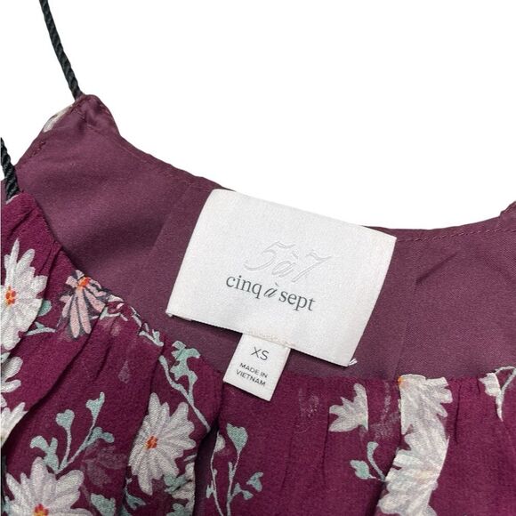 CINQ A SEPT Silk Floral Lotus Mini Dress Size XS - Picture 11 of 13